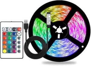 Fr גיימיניג  USB LED Strip Lights 5050 RGB Colour Changing Tape TV Kitchen Lighting 1-5m